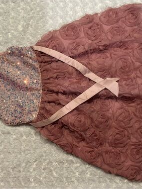 Kensie Girl Dusty Rose Sequin & Rosette Party Dress